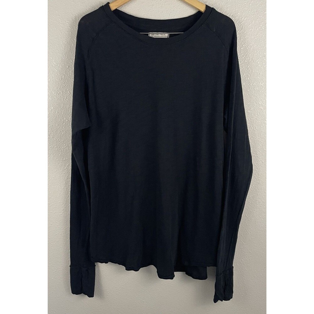 We The Free Medium Black Long Sleeve Arden Tee Slouchy Oversized